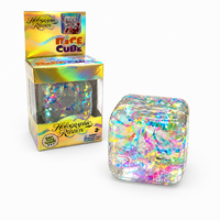 Jouet sensoriel anti-stress holographique en forme de cube, 5,5 cm, super solide, irisé, jouet de bureau, non toxique, en TPR