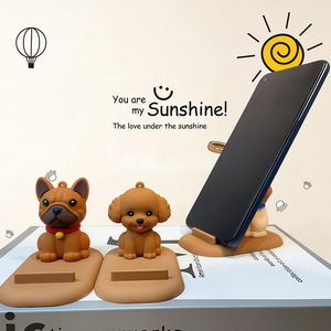 Soporte de Escritorio Creativo para Teléfono con Diseño de Cachorro de Dibujos Animados, de PVC y Goma Suave, Portátil, Adorno Bonito para Escritorio, Regalo de Comercio Exterior - Product Image 2