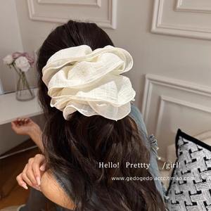 Populares Scrunchies de Doble Capa, Scrunchies Clásicos a Cuadros Extra Grandes, Lazos Elásticos para el Cabello Estilo Francés, Accesorios para el Cabello de Mujer - Product Image 2