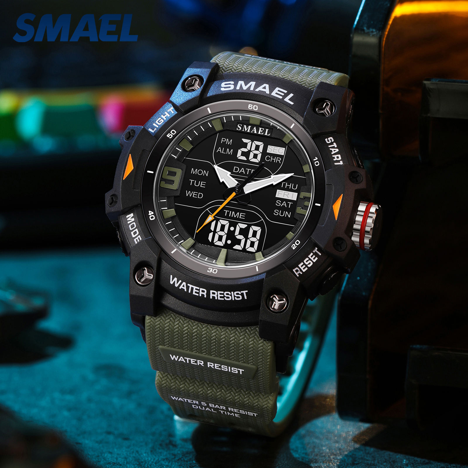SMAEL 8117 Casual Men Watch 50M Waterproof Sport Quartz Watch For Male  Fashion Sport Style Relogio Masculino Digital Wristwatch