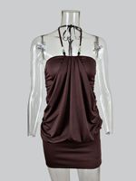 GX26476 Modische Sommer-Damenkleidung Boutique Sexy Streetwear Ärmelloses Neckholder-Nachtclubkleid Einzigartiges Super-Mini-Kleid