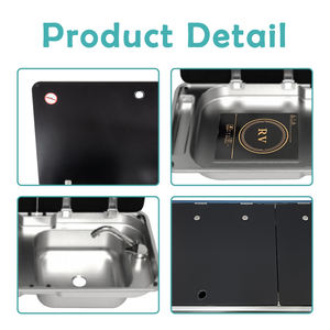 Cuisinière à induction compacte JDA en acier inoxydable 304 avec évier intégré et couvercle en verre trempé pour caravane, yacht, <span class=keywords><strong>camping</strong></span>-<span class=keywords><strong>car</strong></span>, bateau - Product Image 5