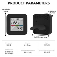 WALE Tuya Universal Smart WiFi IR Control remoto por infrarrojos Código de aprendizaje Monitor de temperatura y humedad para aire acondicionado ON OFF