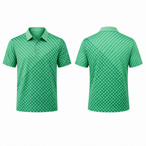 Polo de golf personnalisé pour hommes, imprimé géométrique, chemises de golf performantes, séchage rapide, respirant, extensible, fabricant OEM, étiquette privée - Product Image 4