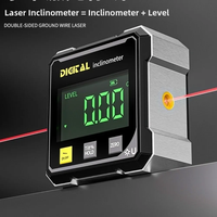 Goniomètre d'Angle Numérique Rechargeable Double Laser Magnétique sur Quatre Côtés avec Cadre en Alliage d'Aluminium