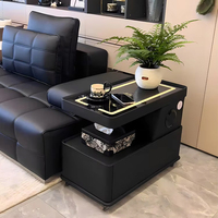 Mueble Auxiliar Inteligente para Apartamentos Pequeños - Mesa de Almacenamiento Moderna para Sala de Estar con Ruedas de Madera Maciza