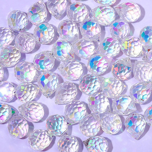 Honor of Crystal Accessories 8*10mm Shiny Colorful Engraved Strawberry Beads Crystal Glass for Diy Pendant Earring