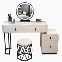 Vente en gros Usine chinoise Coiffeuse de maquillage Coiffeuse avec tiroir en bois et miroir Coiffeuse intelligente