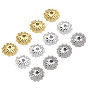 Accessoires de bijouterie en forme de fleur, plaqués or et argent, pour projets créatifs, taille 10 mm - Product Image 5