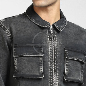 แจ็คเก็ตยีนส์กระดุมแถวเดียวลำลองสำหรับผู้ชายเสื้อแจ็กเก็ตยีนส์เข้ารูปผ้าฝ้ายสำหรับฤดูใบไม้ผลิฤดูใบไม้ร่วง - Product Image 5