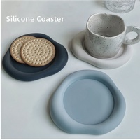 Sous-verre isolant en silicone de qualité alimentaire, texture mate, forme irrégulière épaisse, anti-brûlure