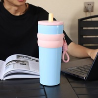 Vaso Térmico Aurora Transfronterizo, Taza de Café, Alto Valor Estético, Gran Capacidad, Vaso para Hielo, Pipeta Portátil, Venta al por Mayor