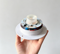Ampoule LED Circulaire à Source Lumineuse RGB à Changement de Couleur, Batterie au Lithium Intégrée, Télécommande, Intensité Réglable, Matériau PE