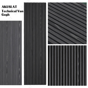 EAZART Panneaux acoustiques élégants, design moderne, insonorisation, panneau mural, plafond en bois, <span class=keywords><strong>acheter</strong></span> des panneaux en polyester pour la décoration intérieure, couleur chêne noir - Product Image 4