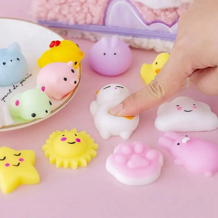 Best Price 38 Styles Cute Cartoon Mochi Fidget Toys Squeeze Stretchy Squishy Stress Relief Animal Toy