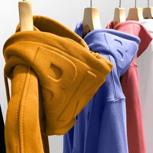 Người đàn ông quần áo hai lớp trùm đầu Áo len Thả Vai Jumper nặng trọng lượng bông 420 GSM hoodie tùy chỉnh 3D dập nổi Áo - Product Image 3