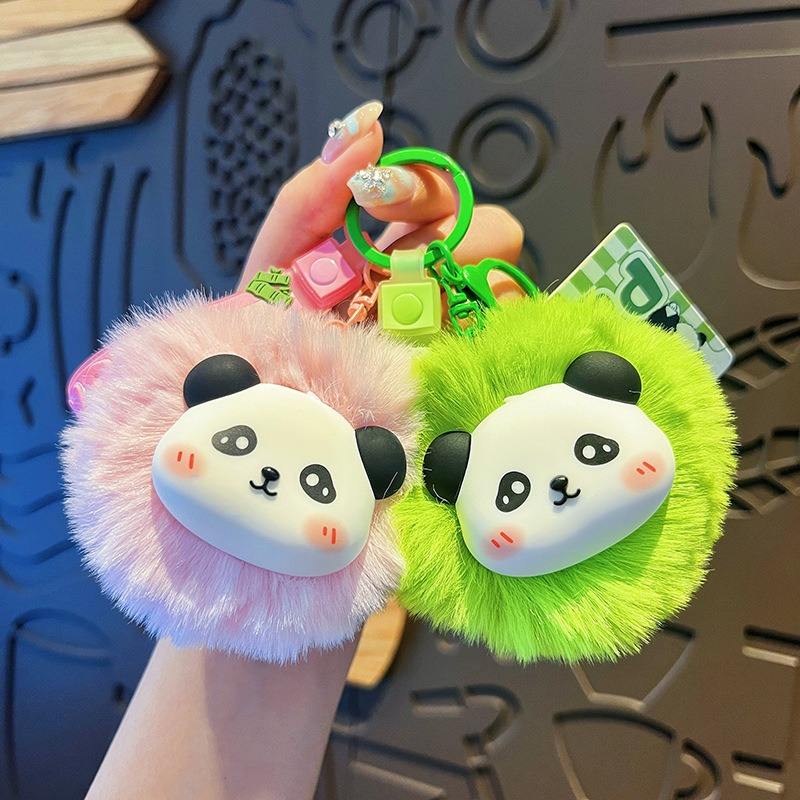 2026 Popular 3d Diy Plush Panda Cartoon Keychain Cute Cartoon Pendant Children Women Small Gift for Kid