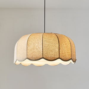 Lampe suspendue en feuille de <span class=keywords><strong>bananier</strong></span>, abat-jour en tissu festonné, cordon réglable, style nordique moderne pour salon - Product Image 1