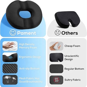 Coussin de siège en <span class=keywords><strong>mousse</strong></span> à mémoire de forme <span class=keywords><strong>pour</strong></span> les hémorroïdes Sciatique Hanche Coccyx Soulagement de la douleur Coussin de chaise de bureau <span class=keywords><strong>pour</strong></span> les employés de bureau - Product Image 4