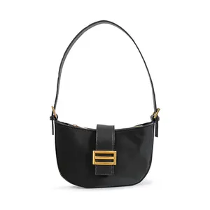 Bolsa minimalista chique de mão feminina, bolsa de mão macrame inteira preta para mulheres 2022