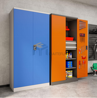 Armoire de rangement industrielle en métal à double porte pour outils, avec panneau perforé, OEM, largeur 100 cm, station de réparation d'usine