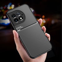 Étui de téléphone portable OnePlus 11/15/ACE5/ACE6 en TPU magnétique, style professionnel, antichoc, résistant à la saleté, noir