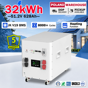 Système de stockage d'énergie domestique EU en stock JK V19 300A BMS 32 kWh assemblé avec des cellules de batterie LiFePO4 de qualité A EVEMB56 neuves - Product Image 1