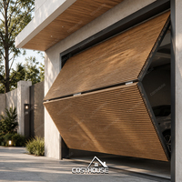 Porte de garage sectionnelle en aluminium et verre sur mesure avec cadre noir pour villa moderne