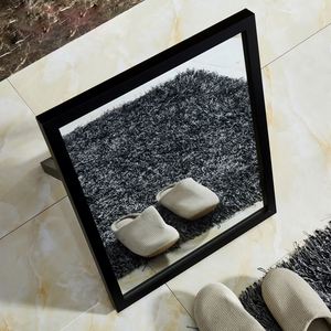 Productos de tendencia Decoración para el hogar Marco blanco Soporte pequeño Zapatos de piso Espejo para zapatería Muebles de sala de estar personalizados - Product Image 4