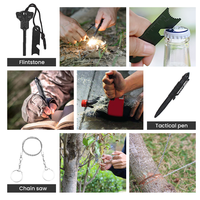 XUANLAN Trousse de survie d'urgence portable multifonctionnelle compacte en PP noir étanche (16,8x11x5cm) pour voiture, randonnée et usage extérieur