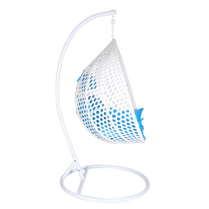 Moderno commercio all'ingrosso uovo altalena sedia appeso amaca di vimini per la casa Patio balcone portico da giardino relax esterno resistente in metallo PE - Product Image 2