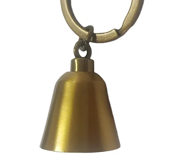 Venda quente fábrica de venda atacado logotipo personalizado presente natal metal ouro anel sorte sino