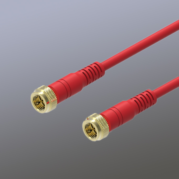 F-типа мужские разъемы RG6 позолоченный совместимый коаксиальный кабель с HDTV/VHS/спутник/приемники/ТВ антенны