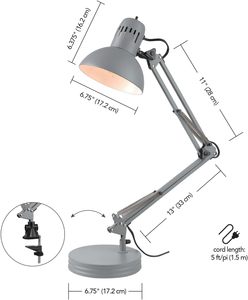 Lampe de bureau en métal réglable col de cygne balançoire bras étude table de lecture luminaires pour chambre bureau - Product Image 6