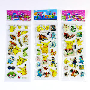 Dessin animé Anime Poke Mon <span class=keywords><strong>Pikachu</strong></span> 3D bulle autocollants coque de téléphone bagages main Journal décoration en gros enfants bulle autocollant - Product Image 4