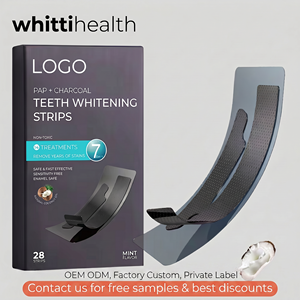 <span class=keywords><strong>Tiras</strong></span> Blanqueadoras de Dientes con Fórmula de Carbón Vegetal PAP Negro, Sin Peróxido, Sabor a Arándano, Tratamiento de 14 Días, Cumplen con la Normativa CPSR de la UE - Product Image 1