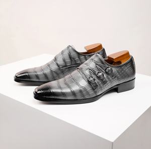 Chaussures habillées montantes Oxford en cuir véritable personnalisées, à plateforme, avec embout en acier et coussin d'air, à enfiler, pour hommes, idéales pour mariage, bureau et carrière - Product Image 1