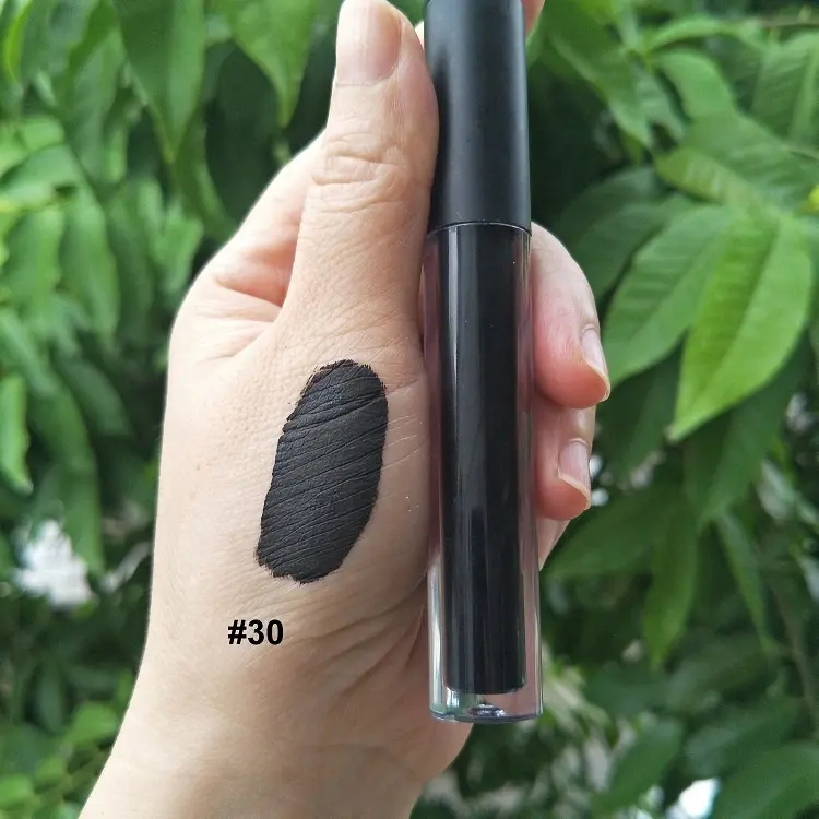 Lipstik Cair Hitam Matte Bermerek Matte Velvet Tahan Lama Kosmetik Murah Grosir