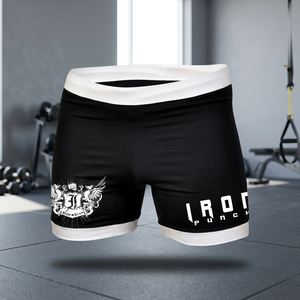 กางเกงมวย MMA ยูนิเซ็กซ์ ไซส์โปร สำหรับศิลปะการต่อสู้แบบ Vale Tudo พร้อมเชือกผูกเอว ผลิตจากโพลีเอสเตอร์ รับสกรีนโลโก้-แบรนด์ IRON PUNCH - Product Image 2