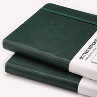 Carnet de notes à couverture rigide avec grille à points 120g/m2, papier épais, 8 feuilles perforées, poche intérieure en cuir PU lisse