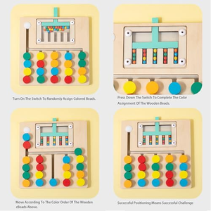 Rompecabezas de Madera con Deslizador, Juguetes Educativos de Combinación de Colores y Formas, Juego de Lógica de Cuatro y Cinco Colores para Niños - Product Image 4