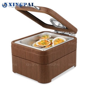 Xingpai อุปกรณ์สำหรับร้านอาหารของโรงแรม Sapele ที่อุ่นอาหารทรงสี่เหลี่ยมผืนผ้าขนาดเล็กสำหรับบุฟเฟต์4L ปรุง<span class=keywords><strong>อาหาร</strong></span>ที่มีฝาแก้ว - Product Image 3
