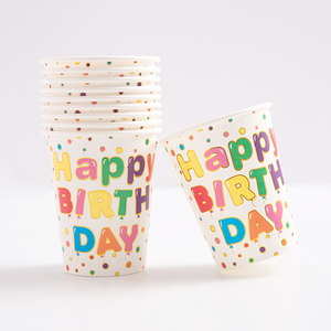Nicro coloré 10 invités joyeux <span class=keywords><strong>anniversaire</strong></span> fête <span class=keywords><strong>Table</strong></span> décoration personnalisé imprimé <span class=keywords><strong>jetable</strong></span> rond assiettes en papier ensemble <span class=keywords><strong>de</strong></span> vaisselle en papier - Product Image 3