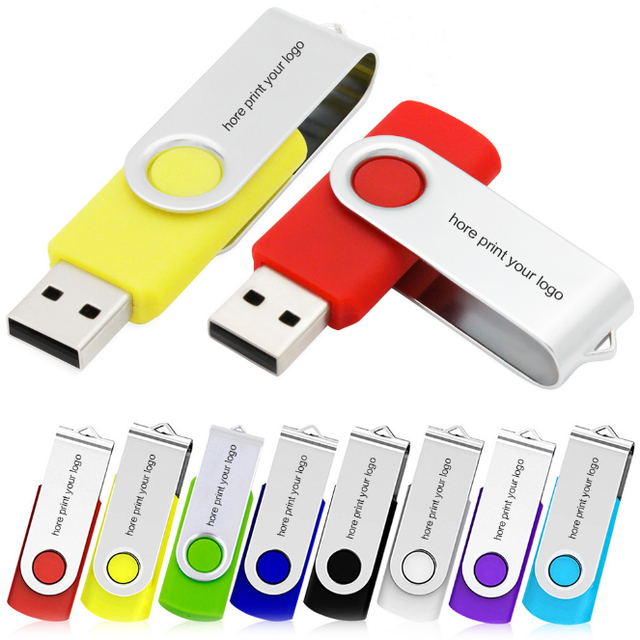 Swivel Mini Plastic USB 2.0/3.0 Flash Drive Custom Logo 1GB-128GB New Corporate Gift