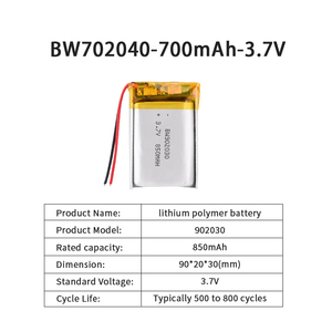 3.7V 500mAh 700mAh 1000mAh lp902030 Pouch Lithium Ion pin 902030 Tai nghe pin 902030 Lithium Polymer Pin - Product Image 5