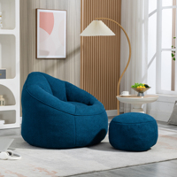 Fauteuil pouf pour adulte, rembourrage en chenille, sans dossier, forme carrée, hauteur réglable, design moderne, une place, salon