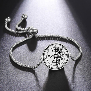 Llave Menor de Salomón, Sello de Asmodeus, <span class=keywords><strong>Ars</strong></span> <span class=keywords><strong>Goetia</strong></span>, Amuleto, Talismán, Joyería, Grabado Láser, Colgante de Acero Inoxidable, Pulsera - Product Image 4