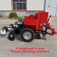 Semoir et planteur de pommes de terre monté sur tracteur de haute qualité à quatre sillons et quatre rangs avec couvercle à engrais