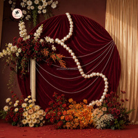 Arche Ronde ANNIELU en Aluminium – Cadre de Fond au Design Simple avec Base Noire pour Photobooth, Mariage, Fête, Décoration de Noël