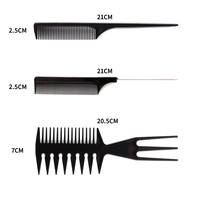 En gros pas cher 10 pièces en plastique peigne à cheveux salon de coiffure antistatique en Fiber de carbone peigne à cheveux ensemble Salon de coiffure coupe peigne à cheveux